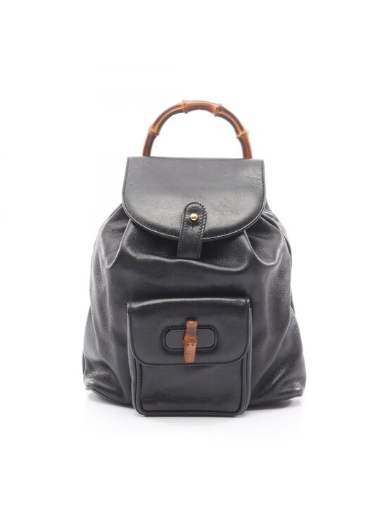 Gucci Backpack Bamboo 003 Black Leather main image 3